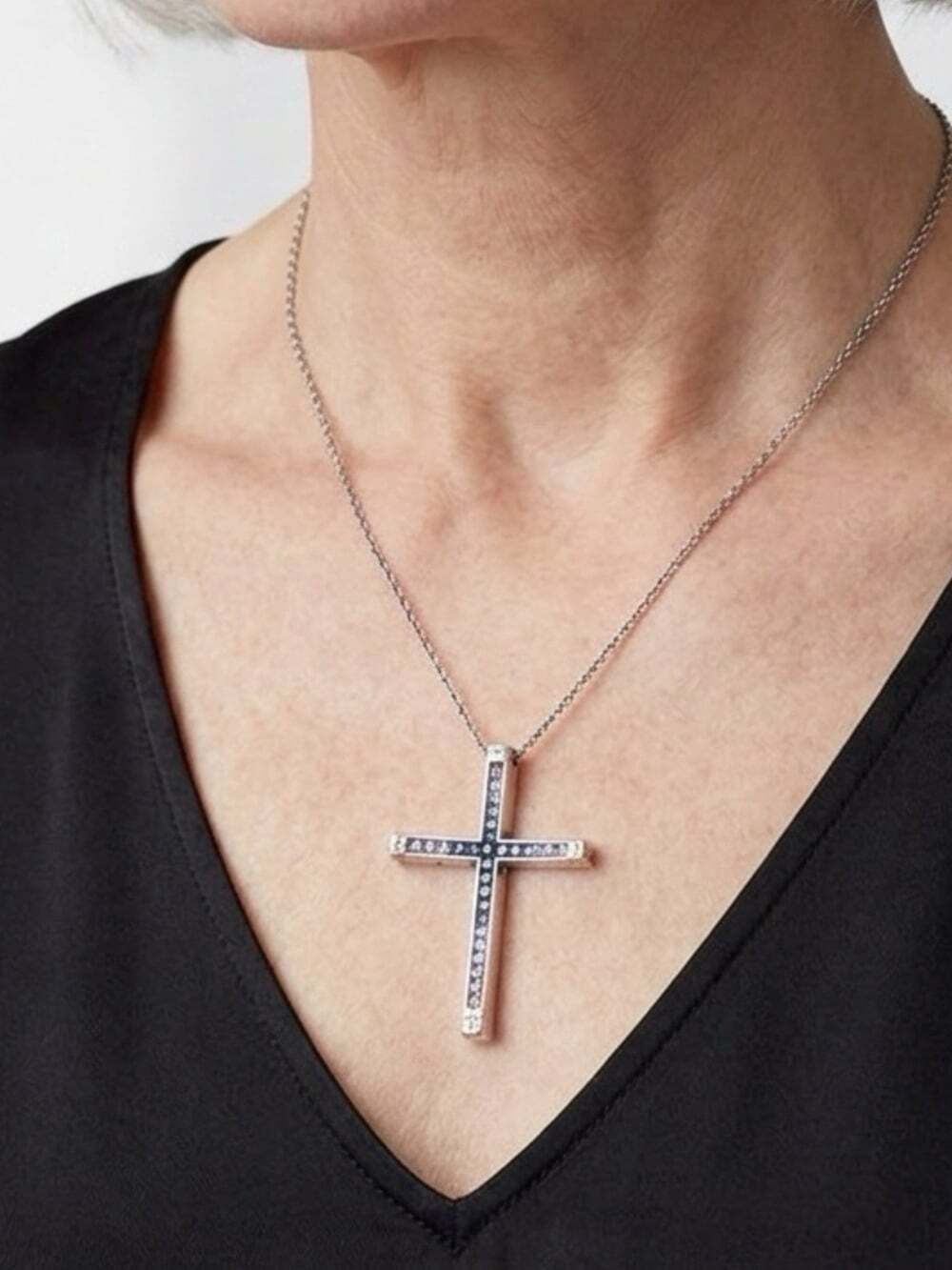 Brighton Spectrum Cross Crystal Necklace Blue Crystals Retired And Rare